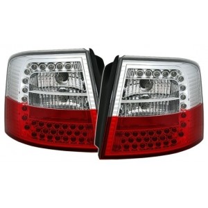 Zadn&iacute; čir&aacute; světla Audi A6 Avant 97-05 LED, červen&aacute;/krystal