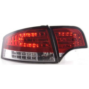 Zadn&iacute; čir&aacute; světla Audi A4 B7 Lim. 04-08 - LED, červen&aacute;/krystal