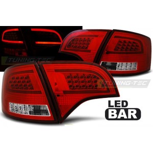 Zadn&iacute; čir&aacute; světla Audi A4 Avant B7 04-08 - LED, červen&aacute;/krystal