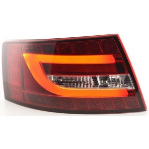 Zadn&iacute; čir&aacute; světla Audi A6 C6 4F 04-08 LIGHT BAR LED, červen&aacute;/krystal