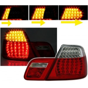 BMW E46 Coup&eacute; 4/99-3/03 zadn&iacute; světla, LED červen&aacute;/krystal