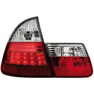 Zadn&iacute; čir&aacute; světla BMW E46 Touring 99-05 &ndash; LED, červen&aacute;/krystal