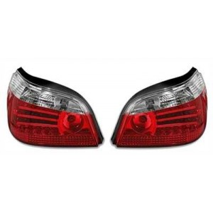 Zadn&iacute; čir&aacute; světla BMW E60 04-07 &ndash; LED, červen&aacute;/krystal