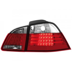 Zadn&iacute; čir&aacute; světla BMW E61 Touring 04-10 - LED, červen&aacute;/krystal