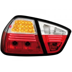 Zadn&iacute; čir&aacute; světla BMW E90 3er Lim. 05-08 &ndash; LED, červen&aacute;/krystal