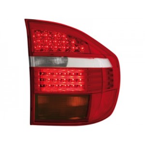 Zadn&iacute; čir&aacute; světla BMW X5 07-10 - LED, červen&aacute;/krystal