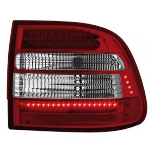 Zadn&iacute; čir&aacute; světla Porsche Cayenne 03-07 - LED, červen&aacute;/krystal