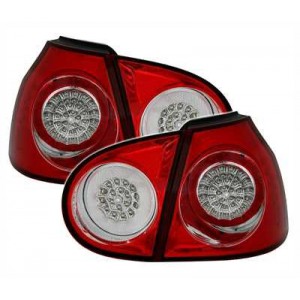 Zadn&iacute; čir&aacute; světla VW Golf V 03-09 &ndash; LED, červen&aacute;/krystal