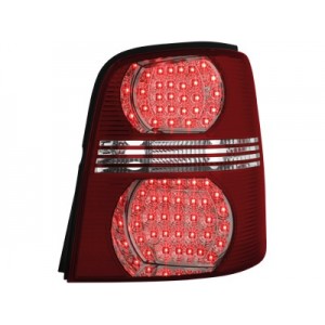 Zadn&iacute; čir&aacute; světla VW Touran 03-10 - LED, červen&aacute;/krystal